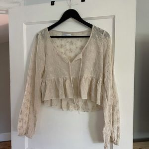Urban Outfitters Cream Lace Crop Top